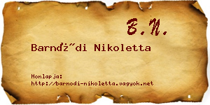 Barnódi Nikoletta névjegykártya