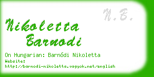 nikoletta barnodi business card