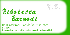 nikoletta barnodi business card